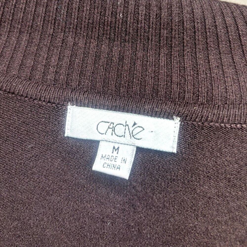 Cache Turtleneck Brown Asymmetrical Womens Sweate… - image 8